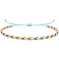 Pulsera Surfista de Hilo Encerado - Azul Y Naranja
