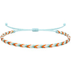 Pulsera Surfista de Hilo Encerado - Azul Y Naranja
