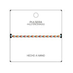 Pulsera Surfista de Hilo Encerado - Azul Y Naranja detalle