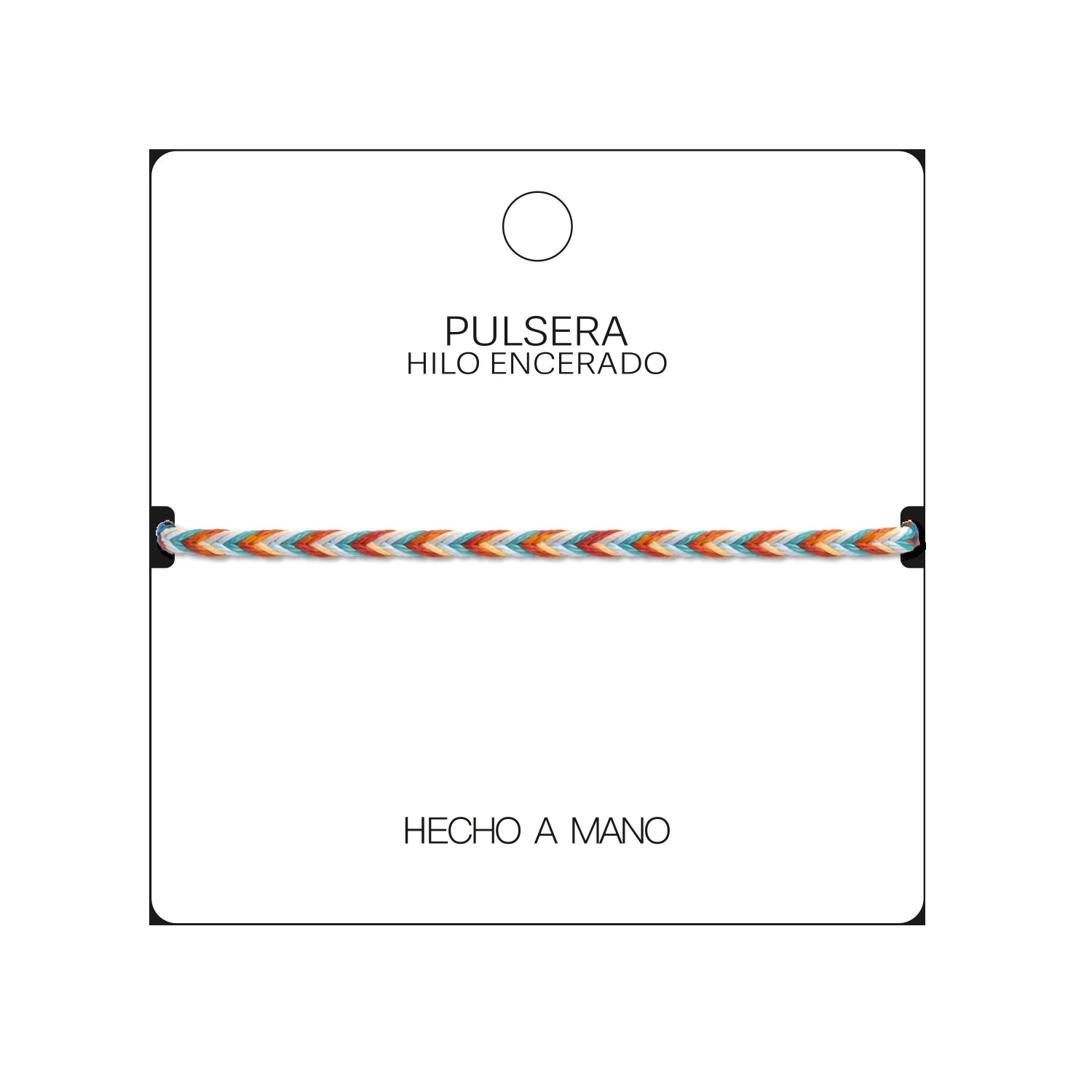 Pulsera Surfista de Hilo Encerado - Azul Y Naranja detalle