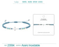 Pulsera Hilo Encerado Azul con Colgante