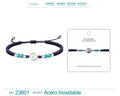 Pulsera Hilo Encerado Azul Oscuro con Colgante de Yinyang