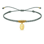 Pulsera Hilo Encerado Búho Acero Dorado