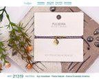 Pulsera Hilo Encerado Cara Sonriente Acero Dorado acabado