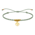 Pulsera Hilo Encerado con Colgante Arbol de Vida en Acero Dorado