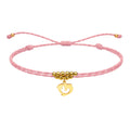 Pulsera Hilo Encerado con Colgante Delfin en Acero Dorado