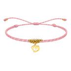 Pulsera Hilo Encerado con Colgante Delfin en Acero Dorado