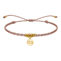 Pulsera Hilo Encerado con Colgante Ojo Turco en Acero Dorado