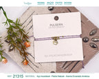 Pulsera Hilo Encerado Huella de Gato Acero Dorado acabado