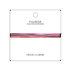 Pulsera Surfista de Hilo Encerado - Rosa, Rojo Y Verde detalle