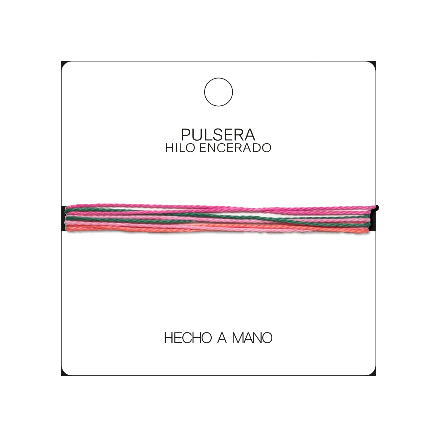 Pulsera Surfista de Hilo Encerado - Rosa, Rojo Y Verde detalle