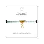 Pulsera Hilo Encerado Infinito Acero Dorado detalle