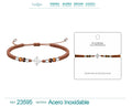 Pulsera Hilo Encerado Marrón con Colgante
