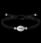 Pulsera Medalla de Virgen de Fátima Hilo Negro en Acero