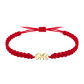 Pulsera de Hilo Rojo con Corazón y Ojo Turco en Acero Dorado