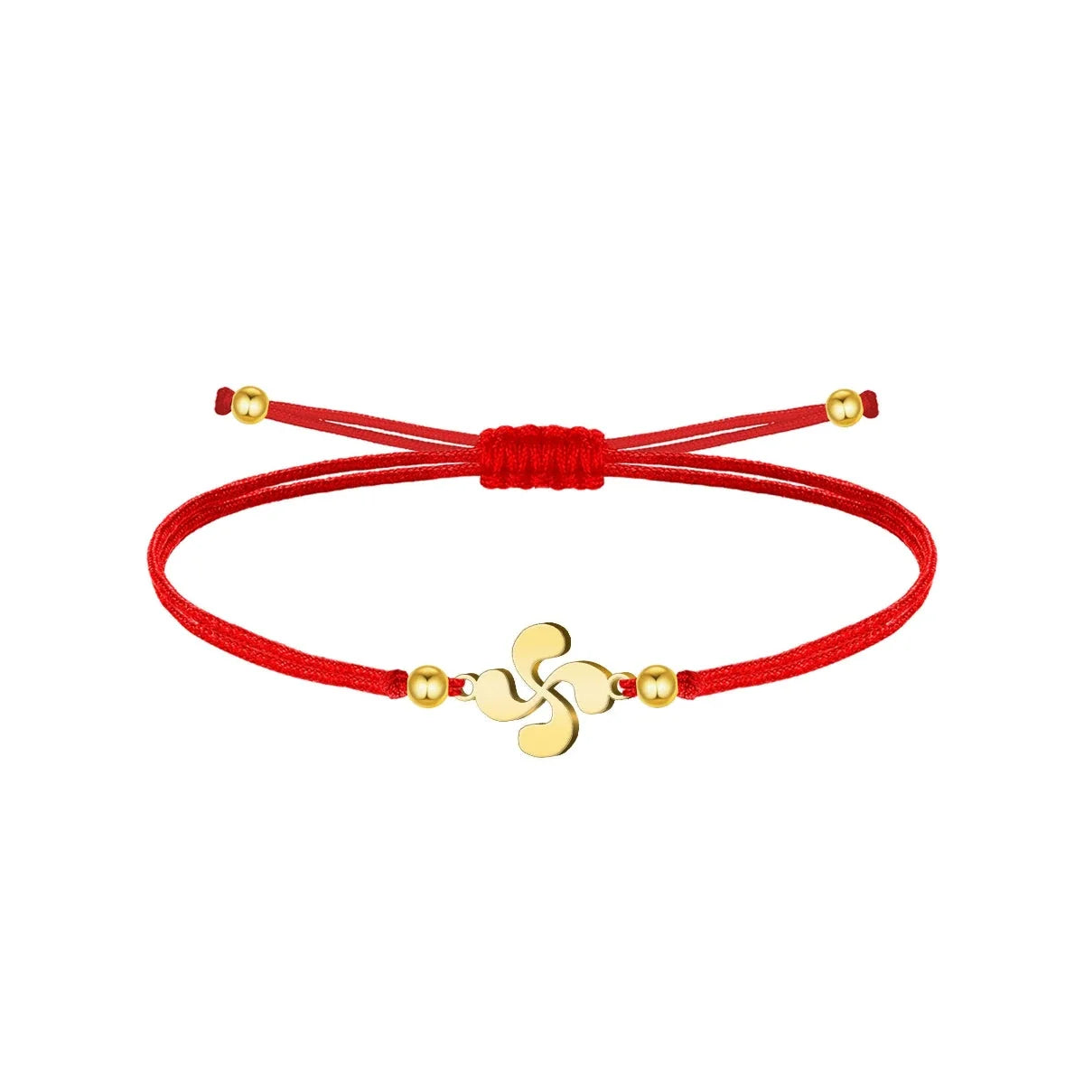 Pulsera Lauburu con Hilo y Acero - Color Rojo - SKU 17275
