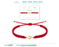 Pulsera Hilo Destino con Cruz Egipcia Ankh y Ojo de Horus en Acero Dorado