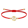 Pulsera Virgen de Candelaria de Hilo Rojo con Silueta en Acero