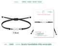 Pulsera Infinito Hilo Negro Acero Plateado