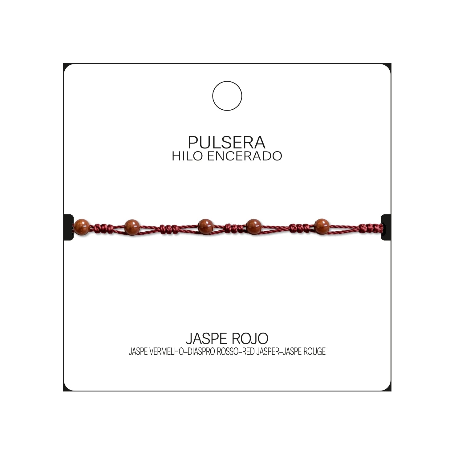 Pulsera de Jaspe Rojo con Bolitas Minerales detalle
