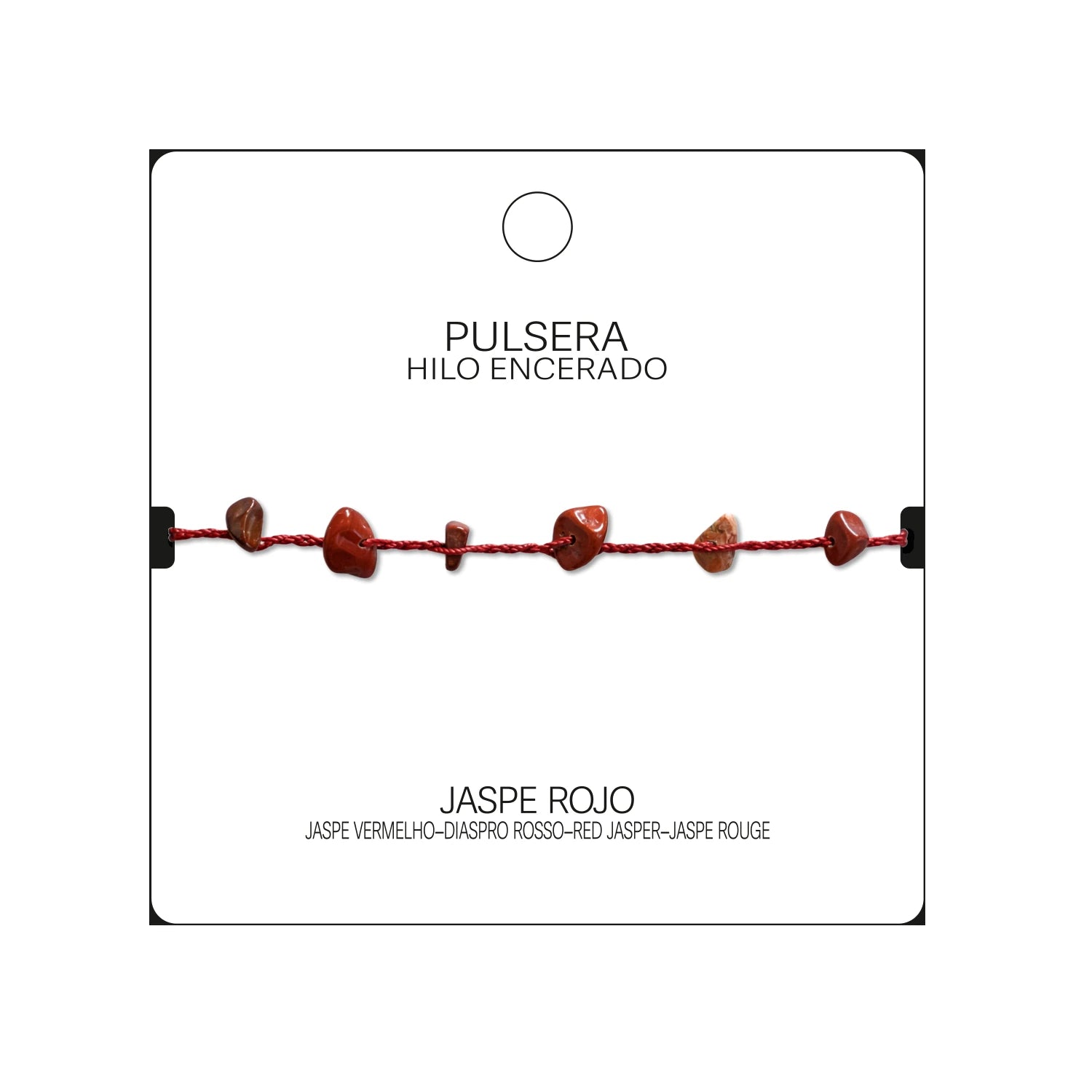 Pulsera de Jaspe Rojo con Chips de Piedra detalle