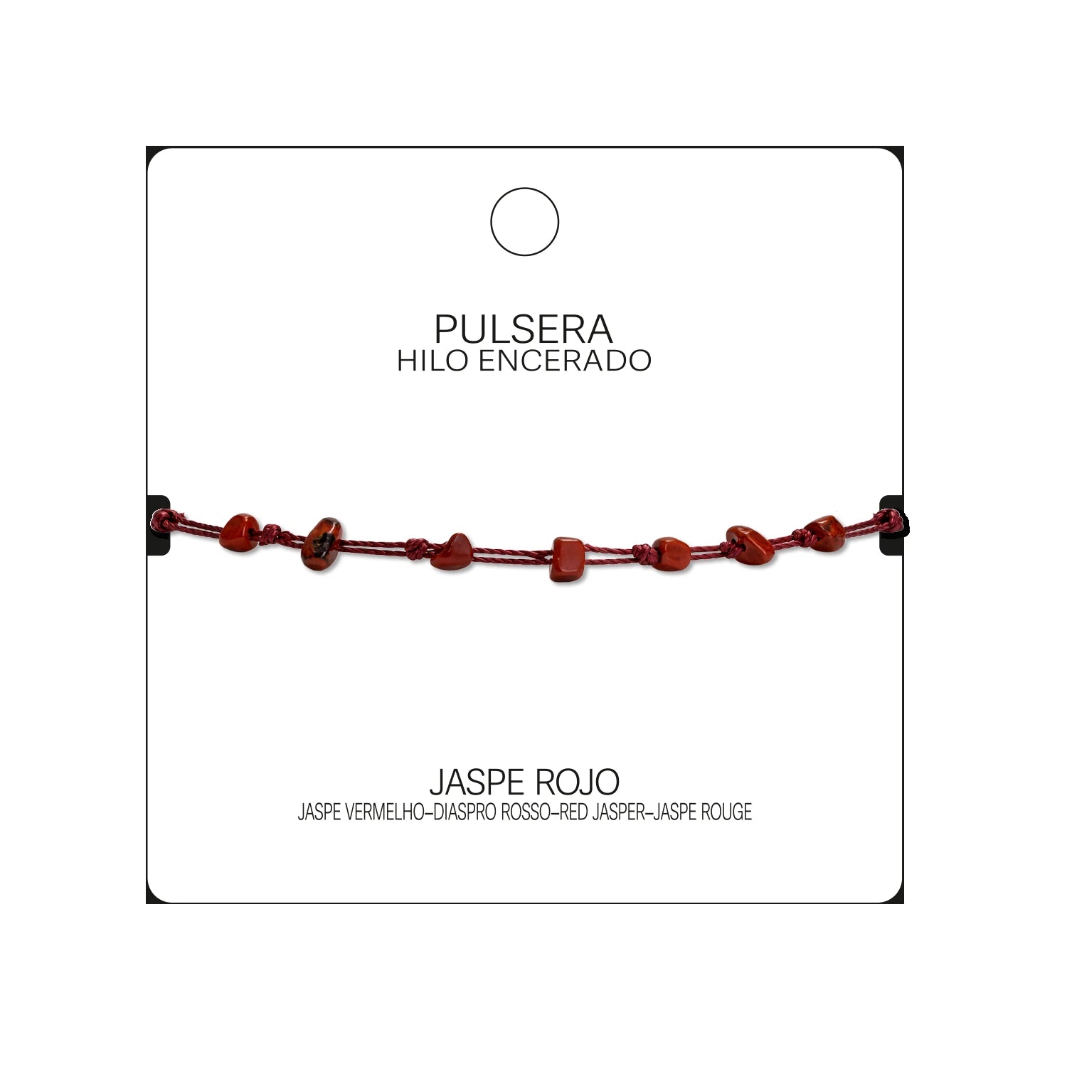 Pulsera de Jaspe Rojo con Hilo Encerado Irregular detalle
