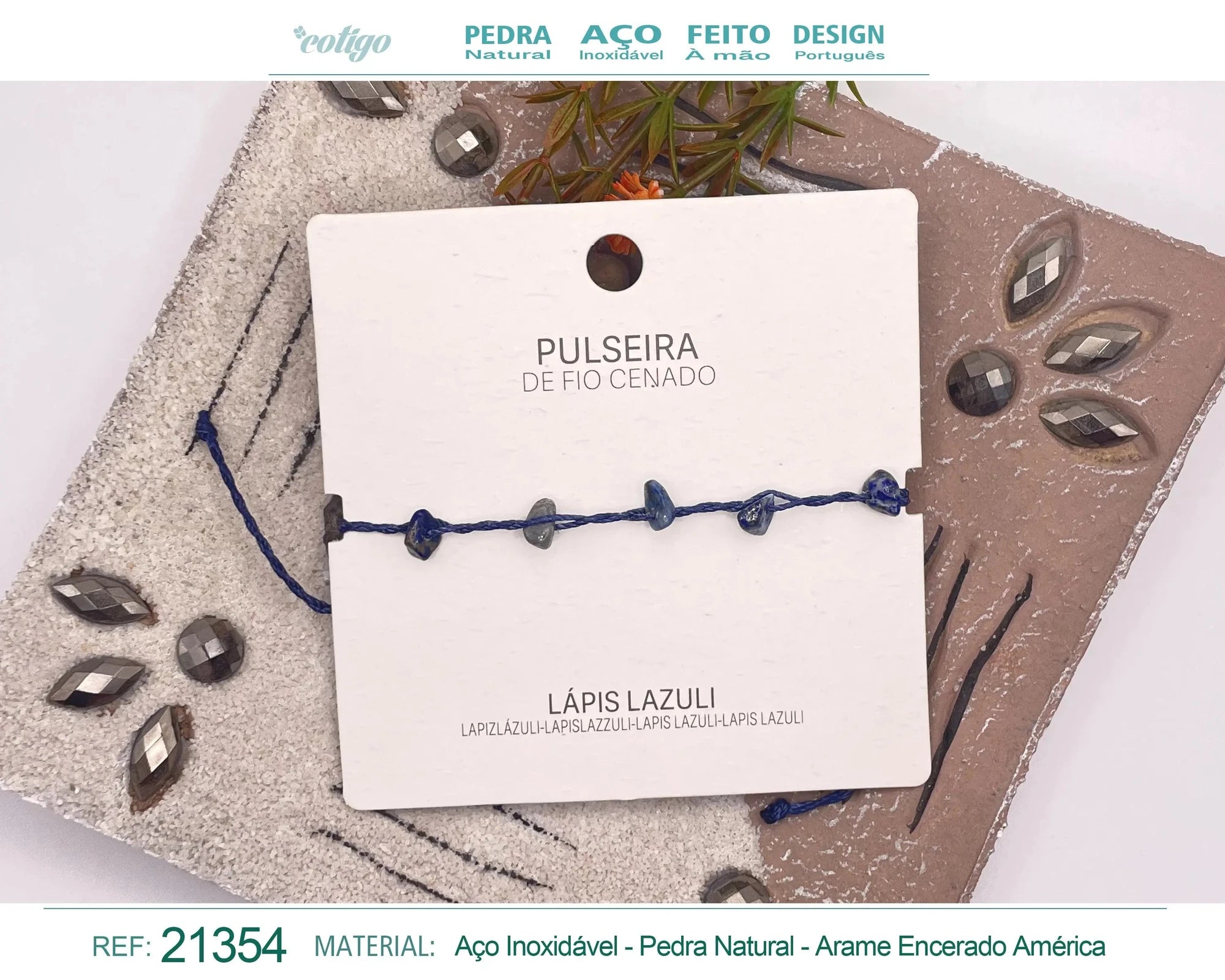 Pulsera de Lapislázuli con Chips de Piedra acabado