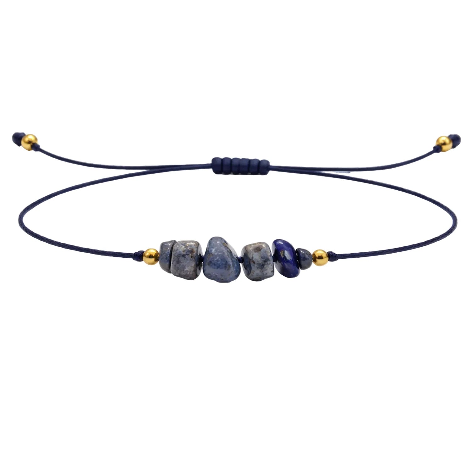Pulsera de Lapislázuli en Bruto con Hilo Encerado