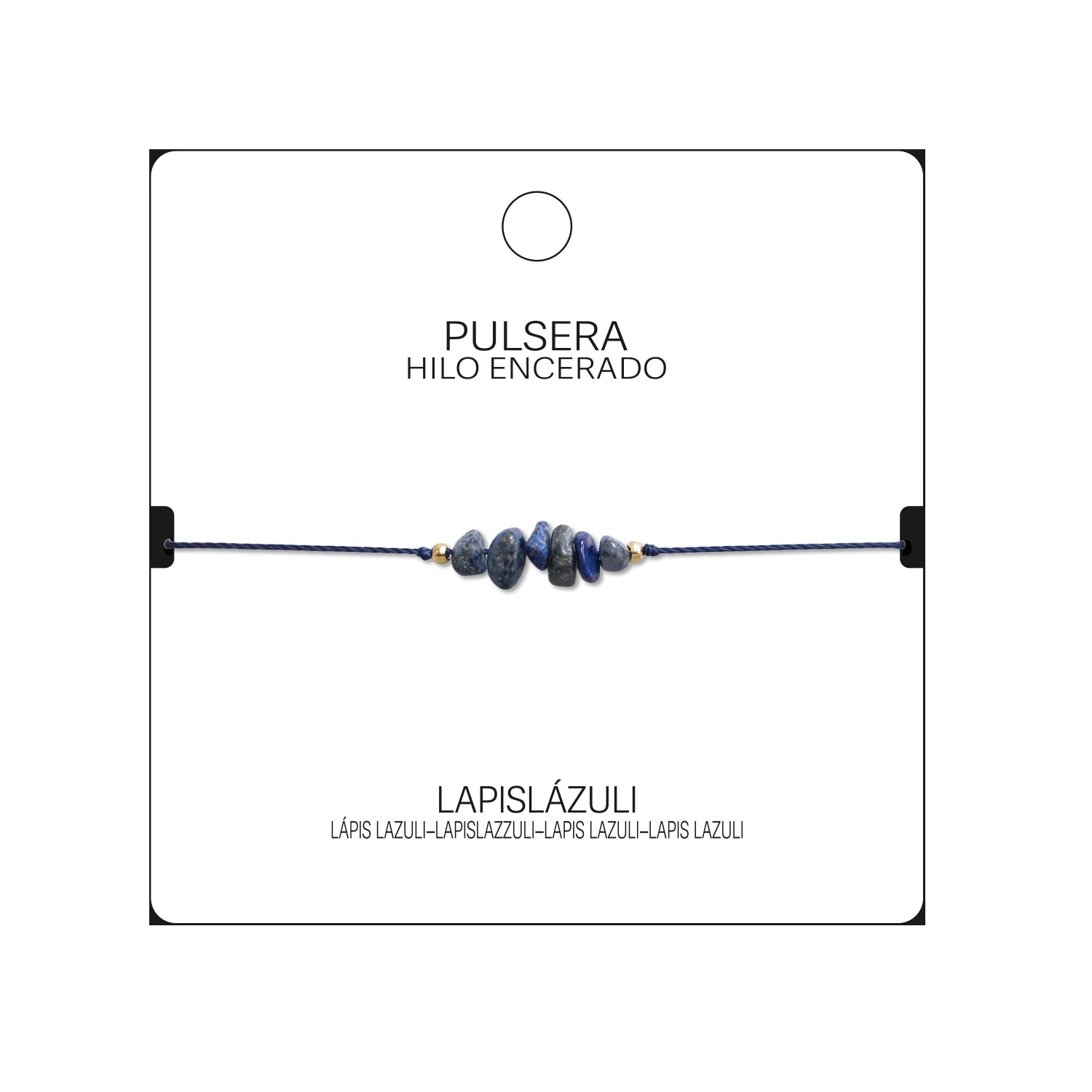 Pulsera de Lapislázuli en Bruto con Hilo Encerado detalle