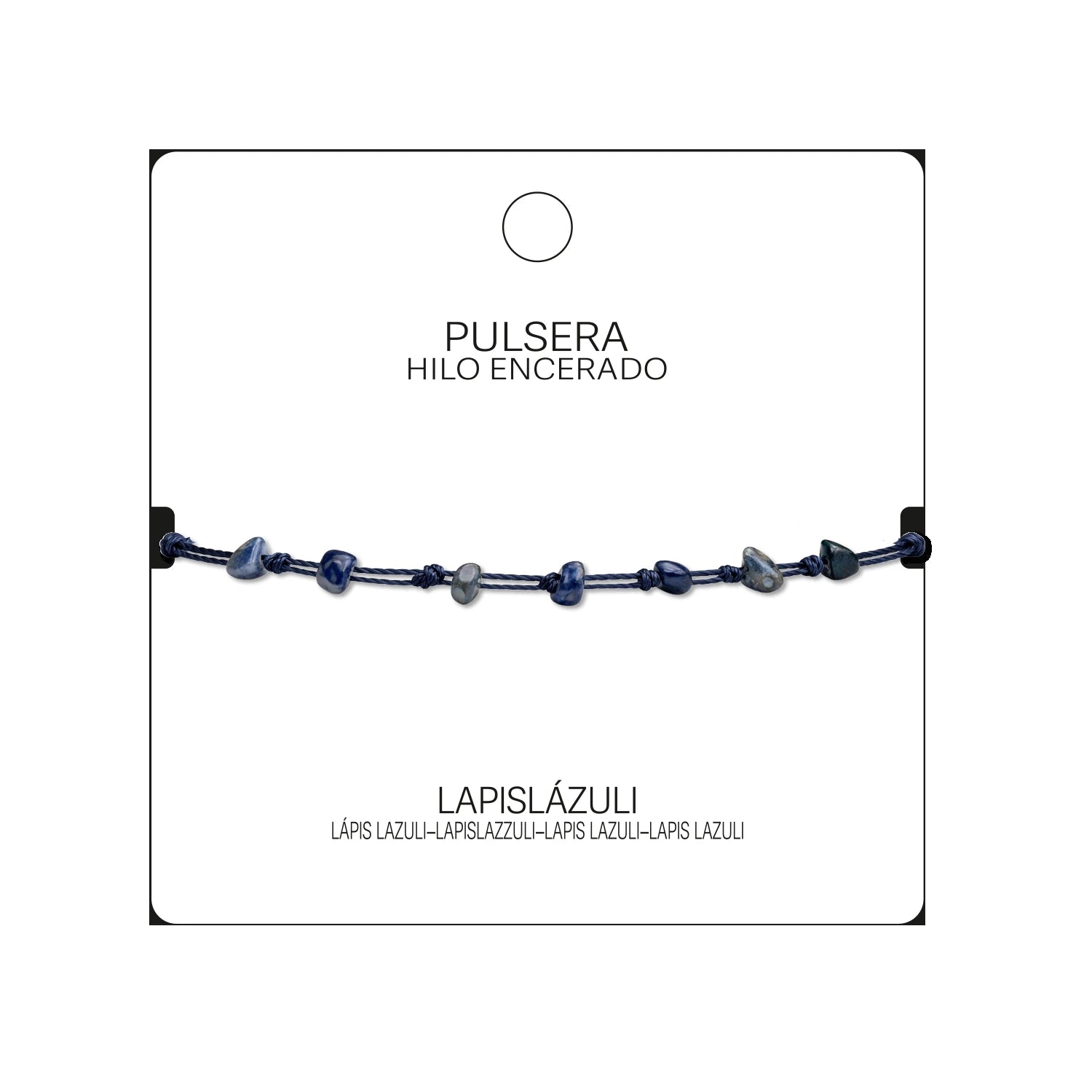 Pulsera de Lapislázuli con Hilo Encerado Irregular detalle