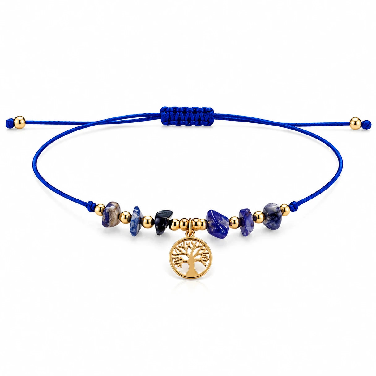 Pulsera de Lapislázuli Natural con Árbol de la Vida