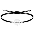 Pulsera Love Hilo Negro Acero Plateado