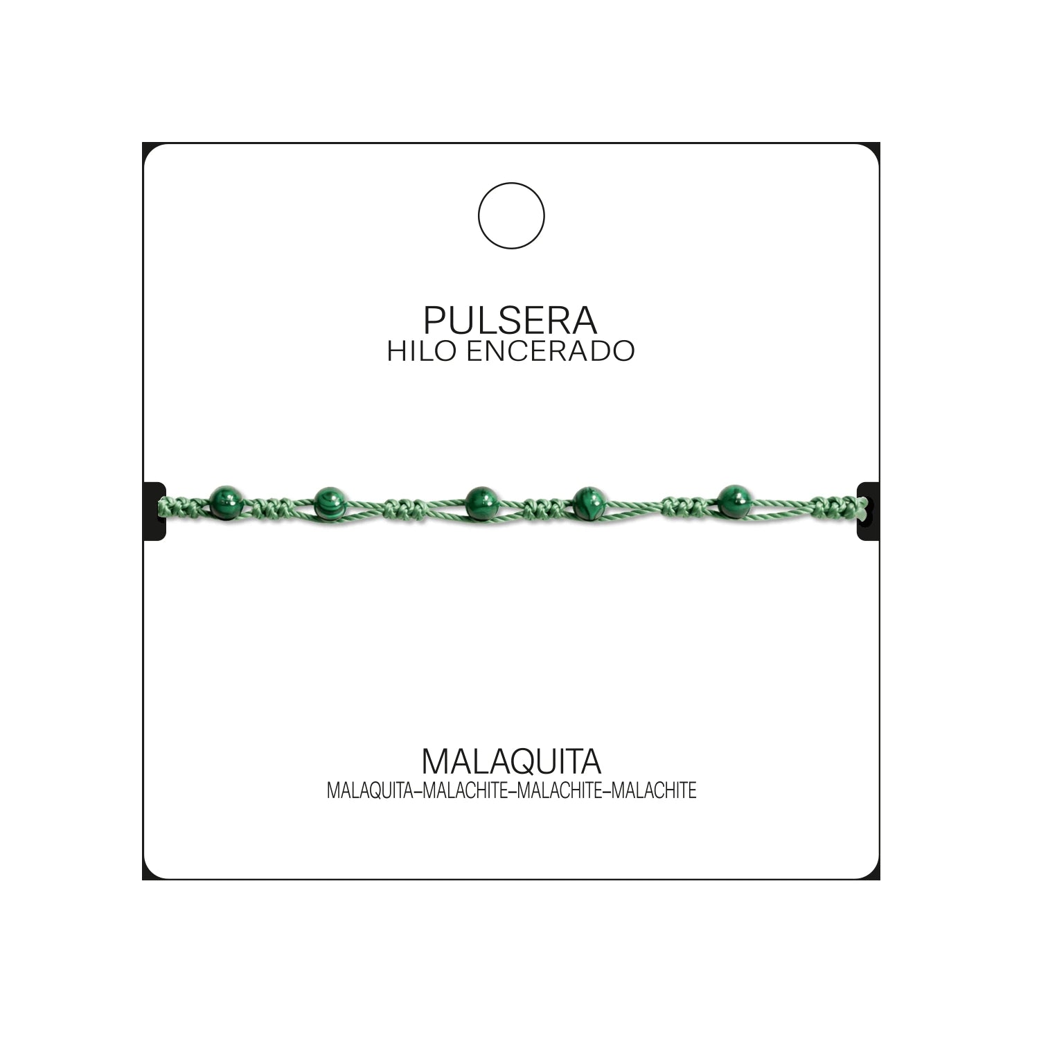 Pulsera de Malaquita con Bolitas Minerales detalle