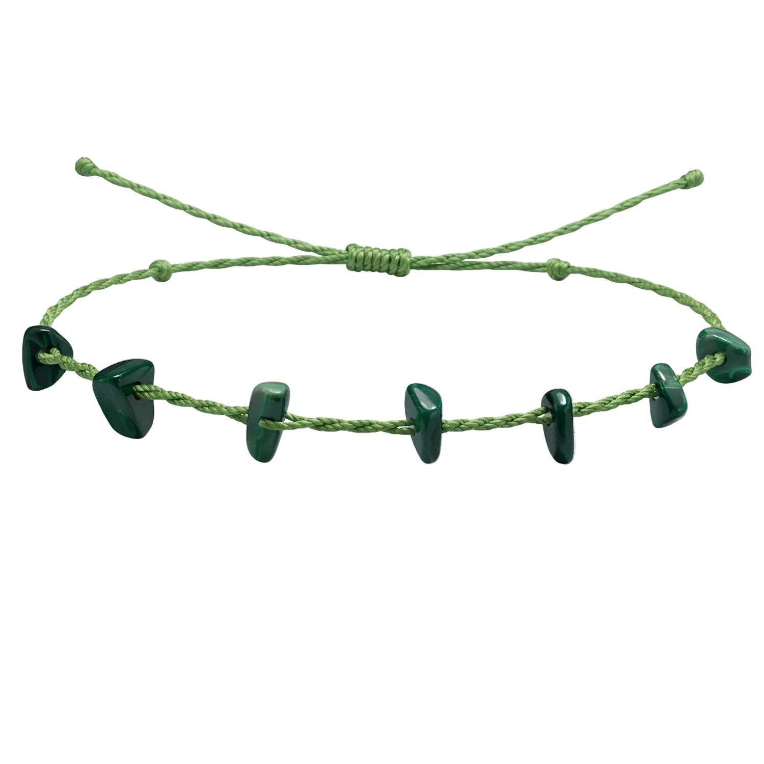Pulsera de Malaquita con Chips de Piedra