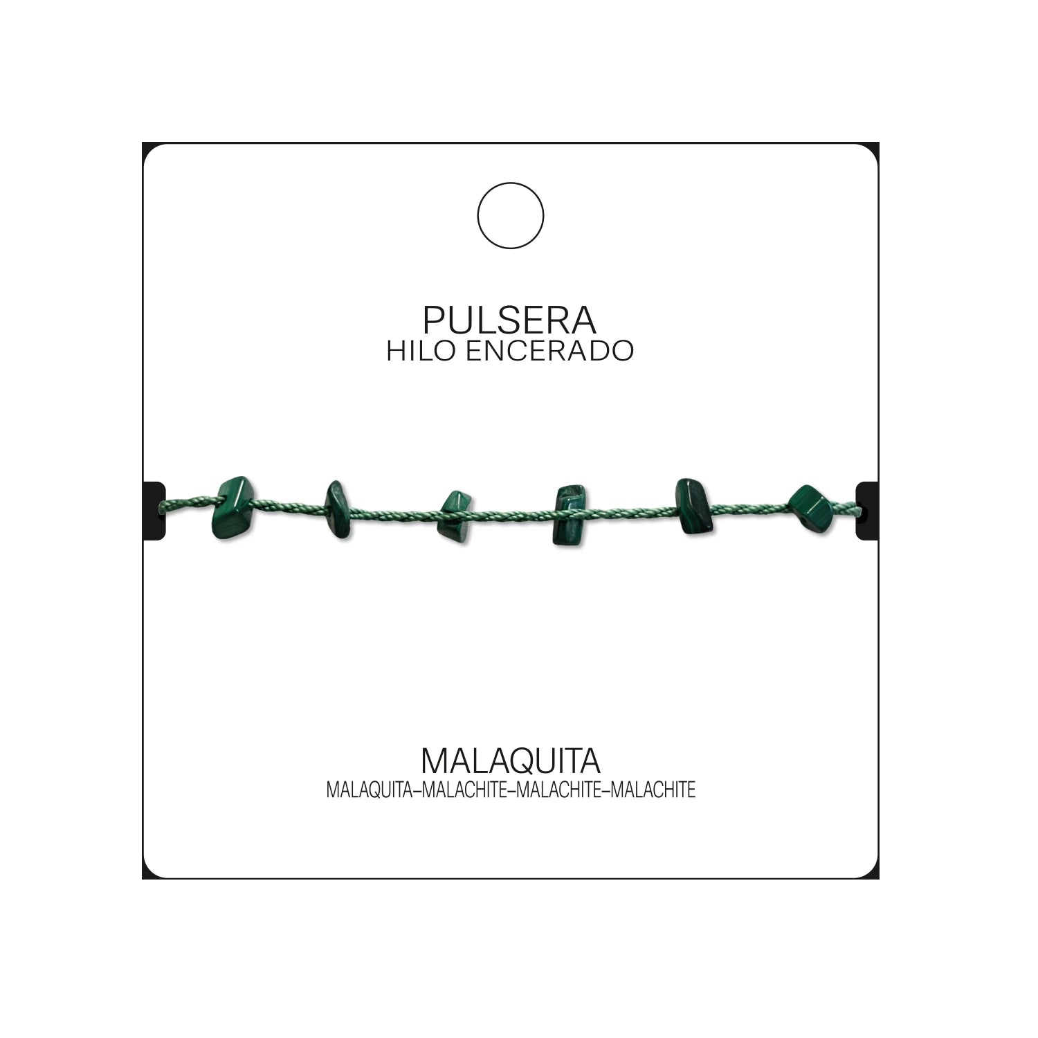 Pulsera de Malaquita con Chips de Piedra detalle
