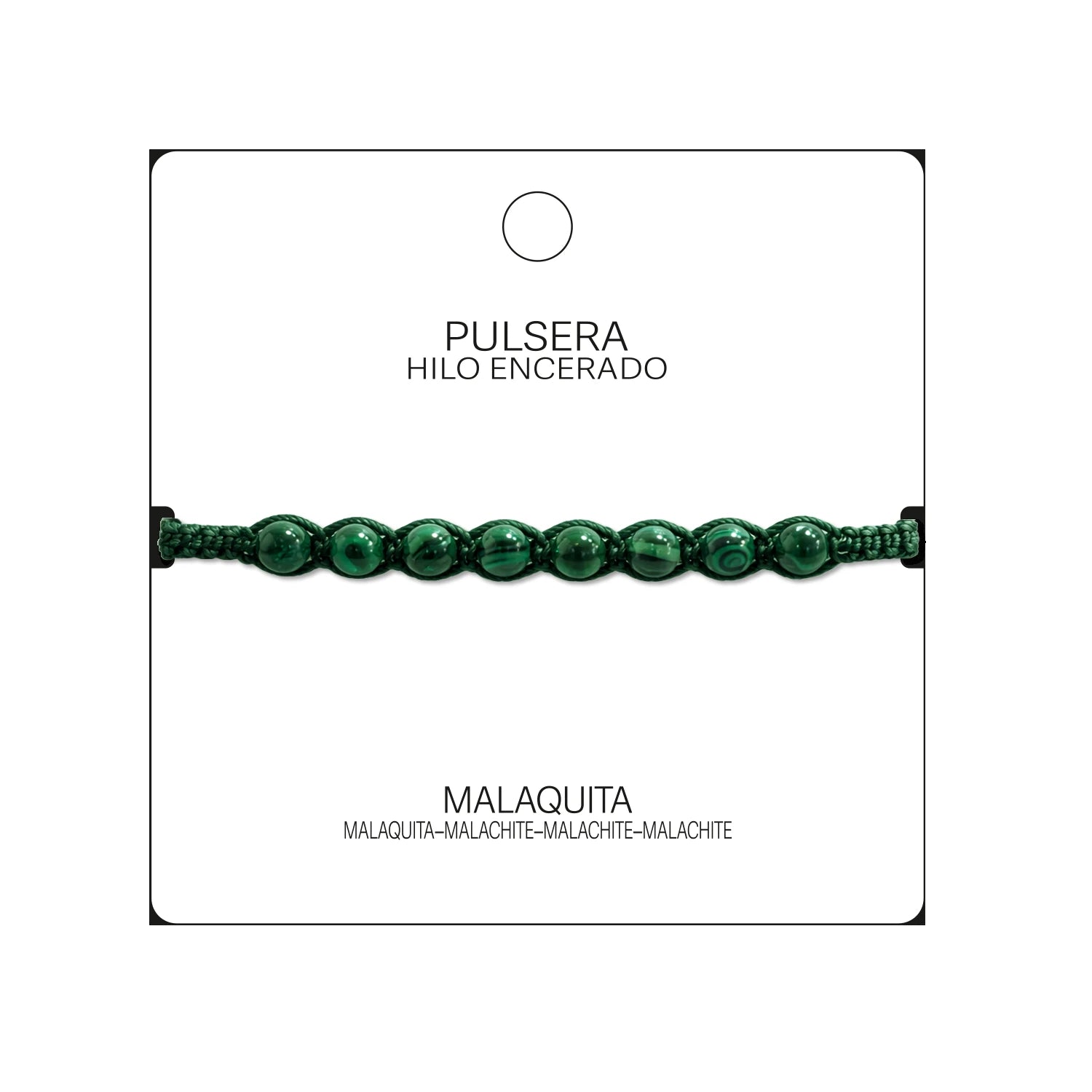 Pulsera de Malaquita con Cuentas Naturales detalle