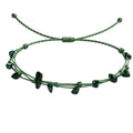 Pulsera de Piedra Natural Irregular con Hilo Encerado - Piedra Natural Malaquita - SKU 21329