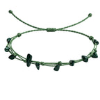 Pulsera de Piedra Natural Irregular con Hilo Encerado - Piedra Natural Malaquita - SKU 21329