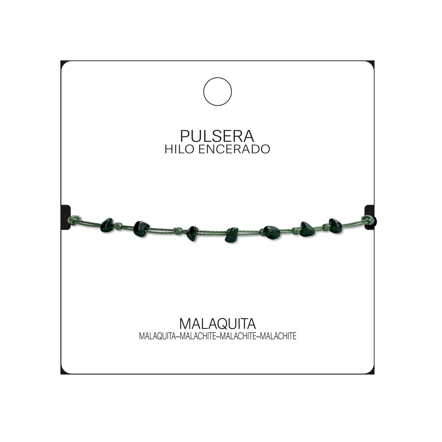 Pulsera de Malaquita con Hilo Encerado Irregular detalle