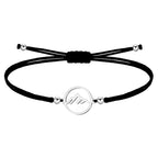 Pulsera Montaña Hilo Negro Acero Plateado