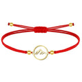 Pulsera Montaña Hilo Rojo Acero Dorado