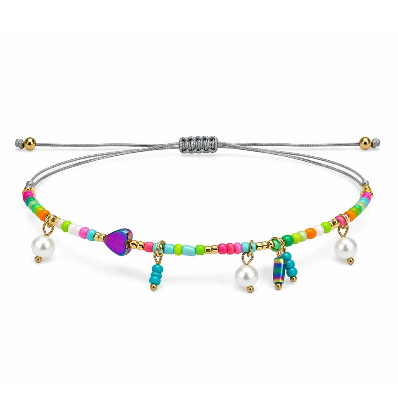 Pulsera Multicolor con Charms Y Perlas