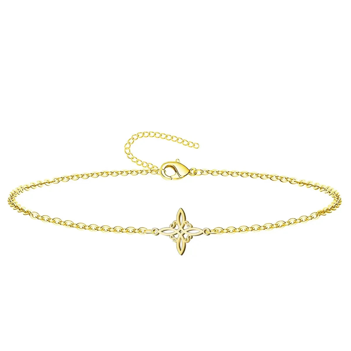 Pulsera Nudo de Bruja acero dorado