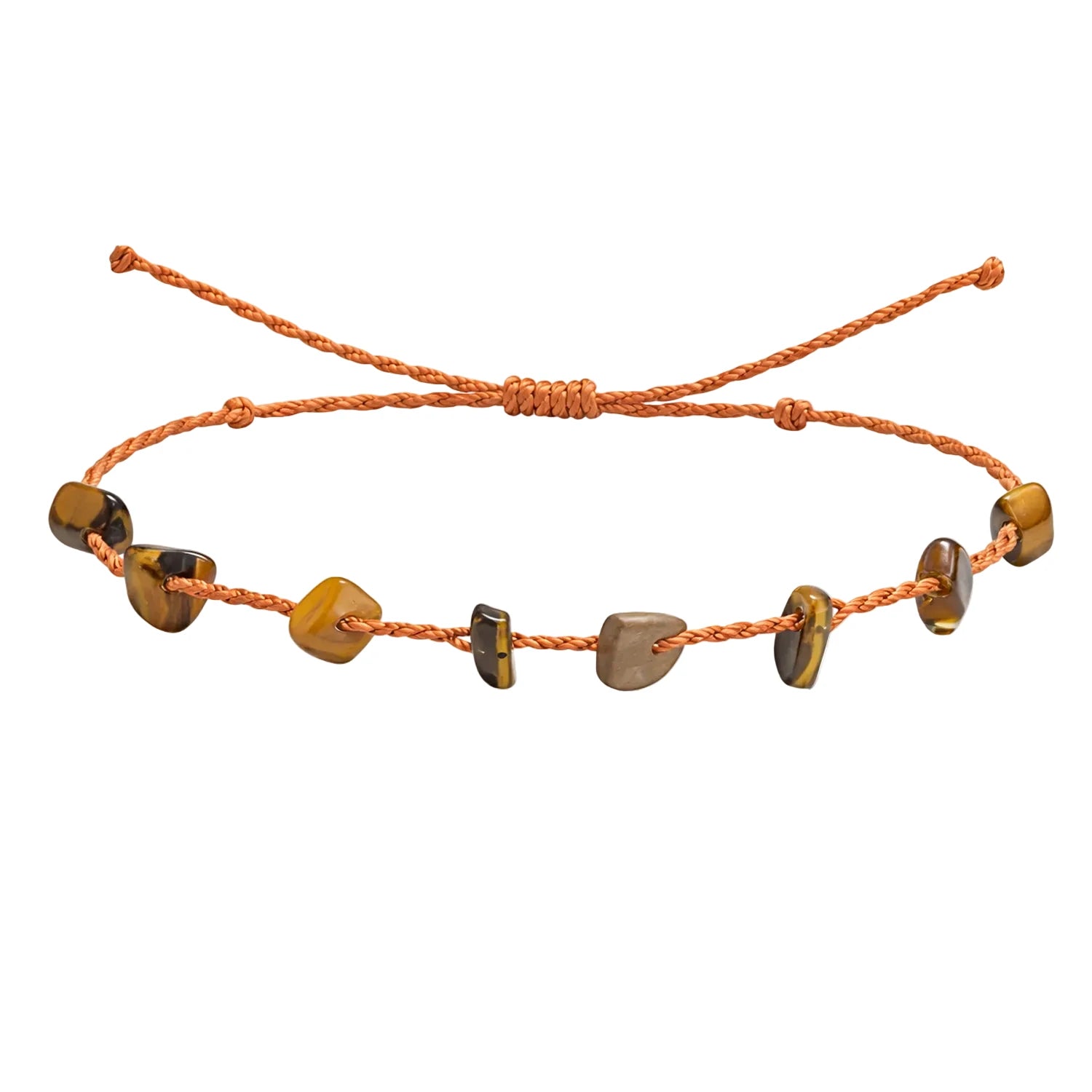 Pulsera de Ojo de Tigre con Chips de Piedra