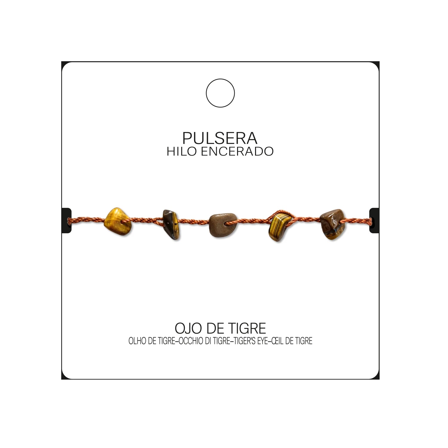 Pulsera de Ojo de Tigre con Chips de Piedra detalle