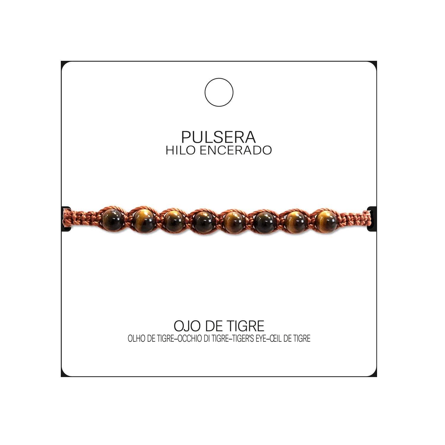Pulsera de Ojo de Tigre con Cuentas Naturales detalle