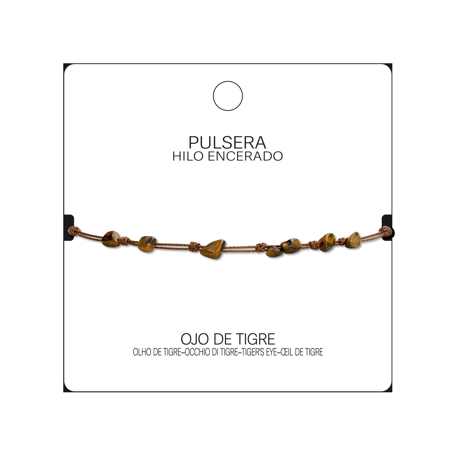 Pulsera de Ojo de Tigre con Hilo Encerado Irregular detalle