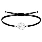 Pulsera Ojo de Horus Hilo Negro Acero Plateado