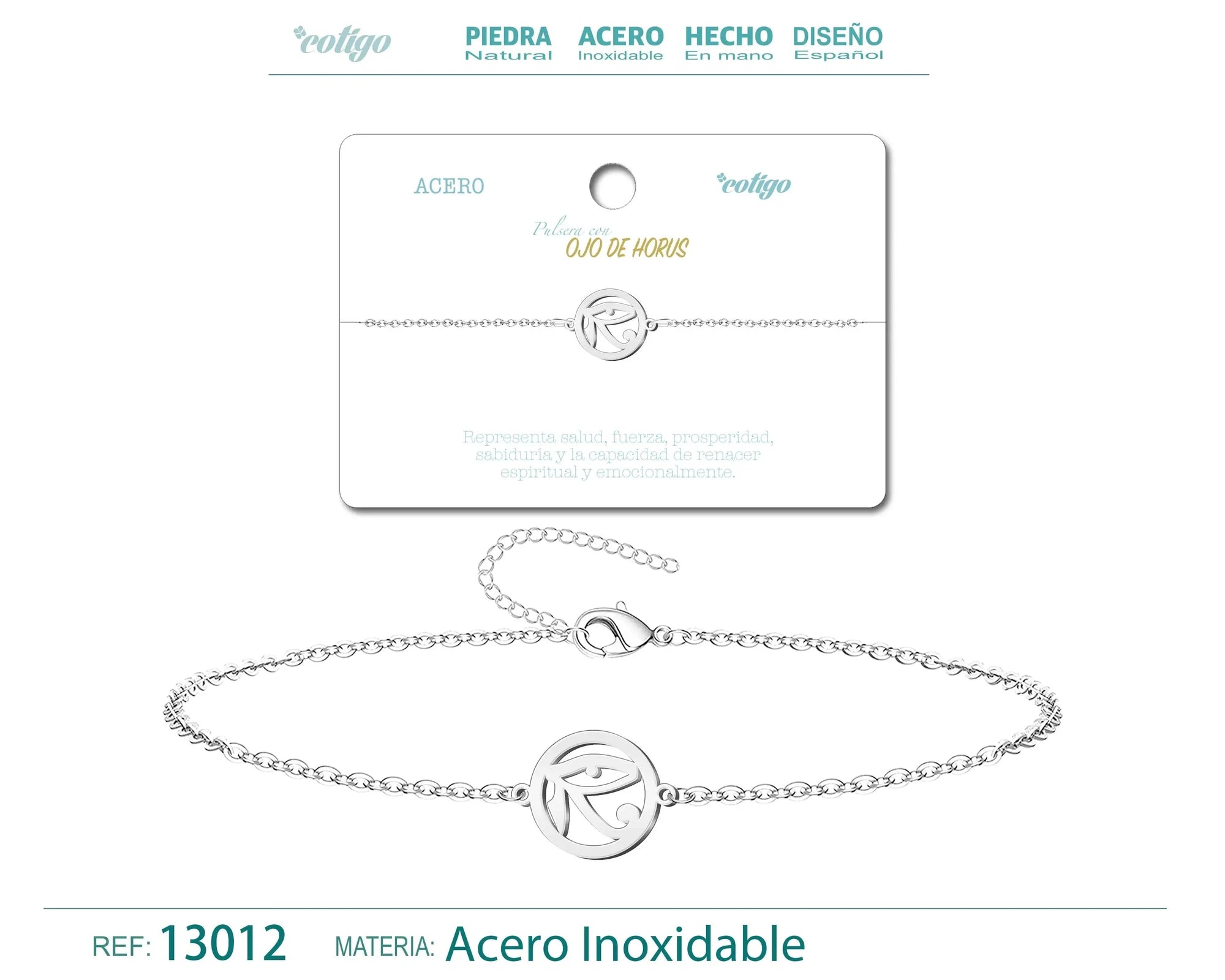 Pulsera Ojo de Horus Acero textura