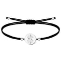 Pulsera Ojo Turco Redondo Hilo Negro Acero Plateado